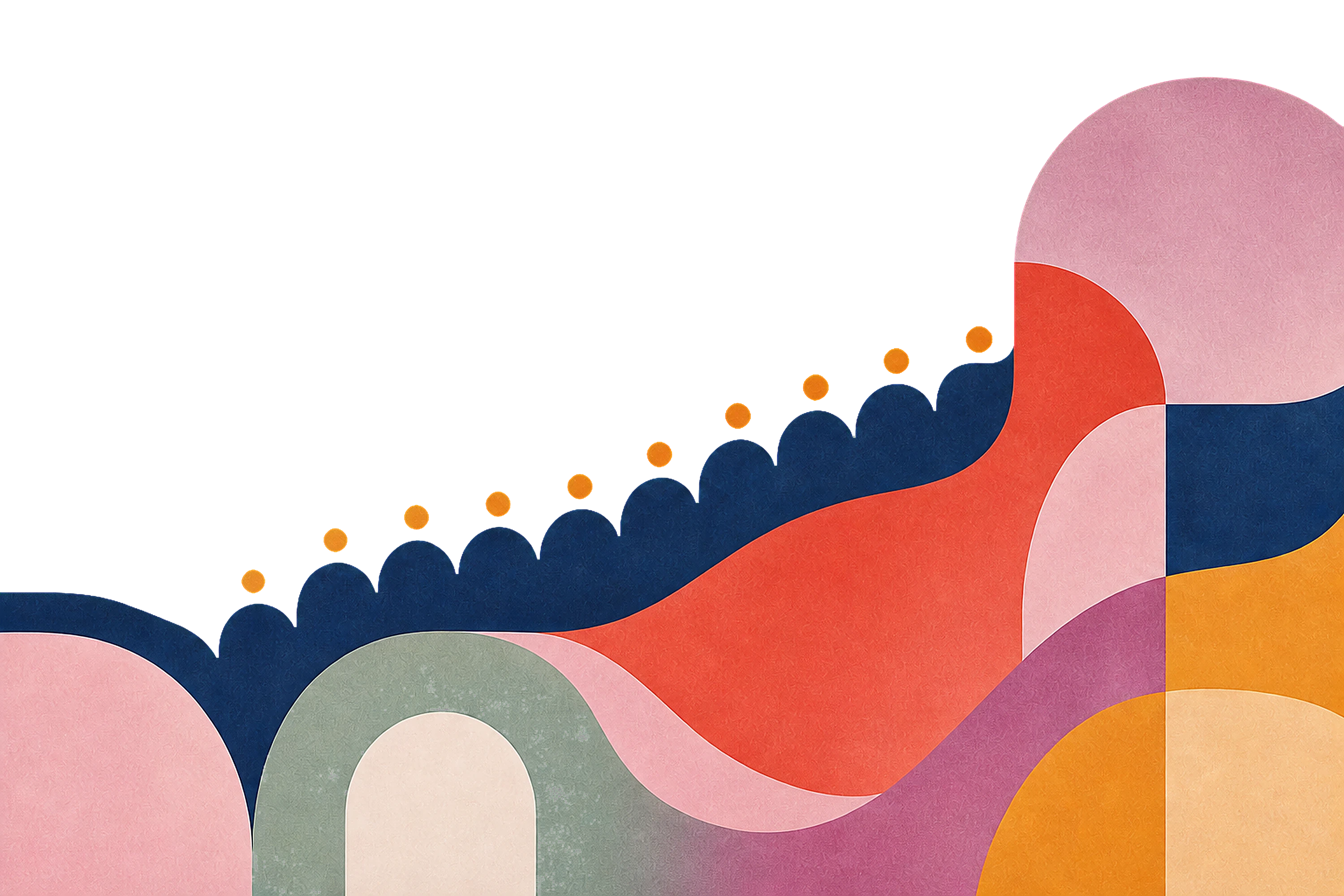 Dez pulsos coloridos formando um percurso contínuo