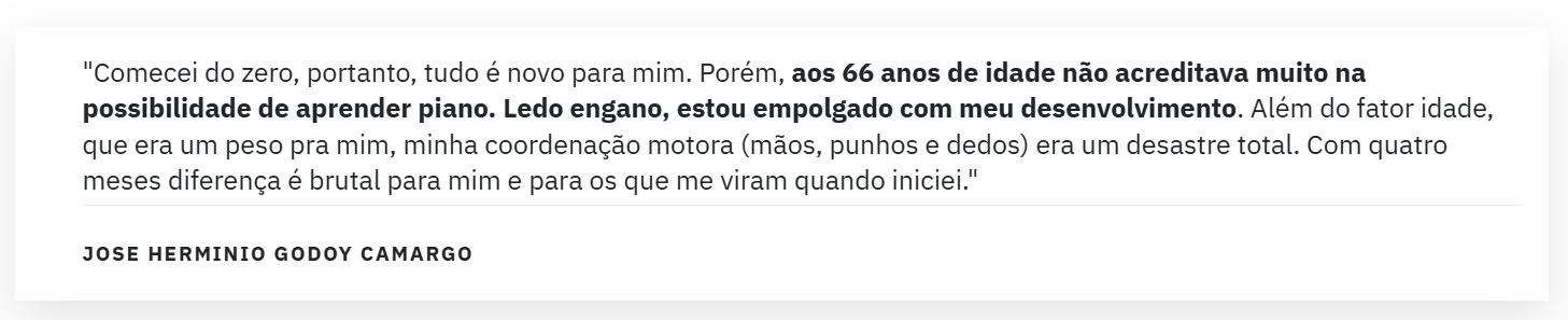 Depoimento de aluno