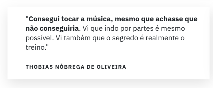 Depoimento de aluno