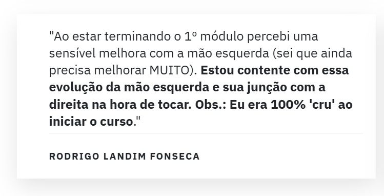 Depoimento de aluno