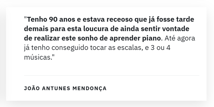 Depoimento de aluno