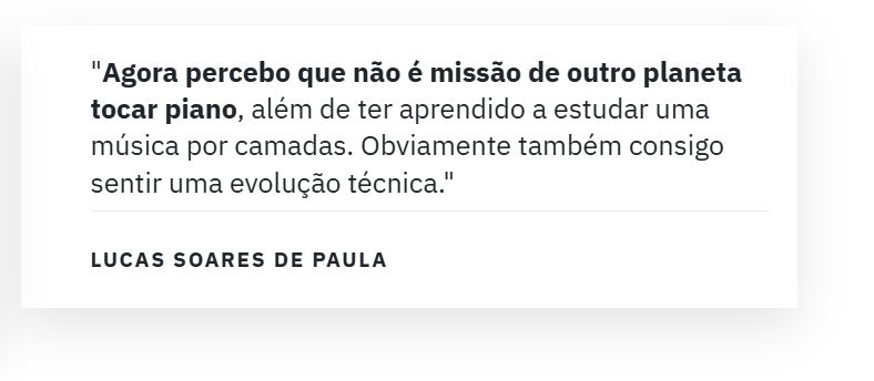 Depoimento de aluno