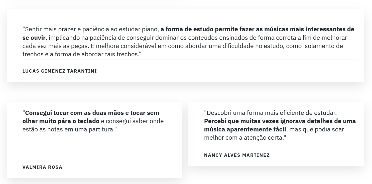 Depoimento de aluno