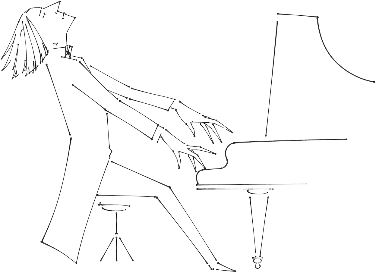 Ilustração de um pianista tocando