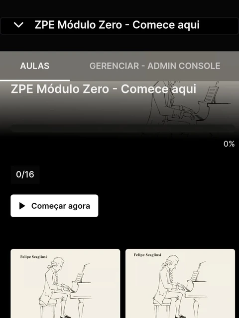 Uma aula do curso no tablet
